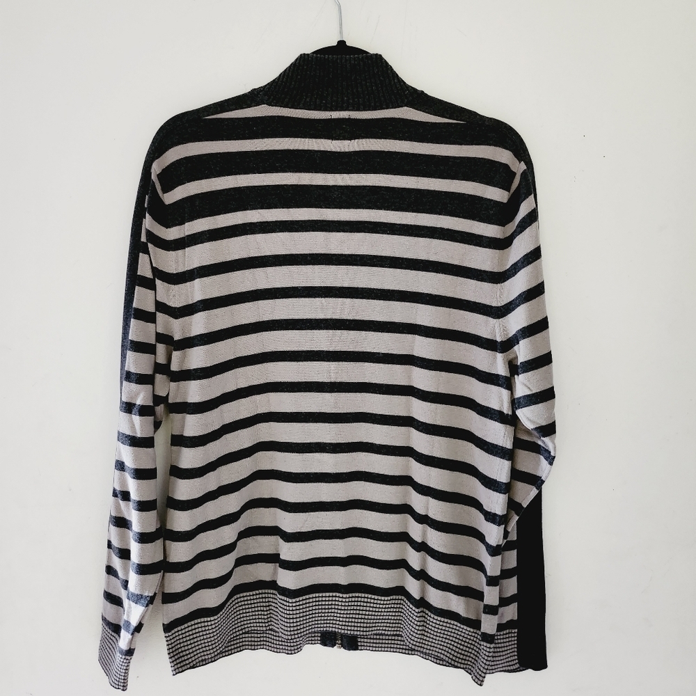 14TH & UNION full zipper striped sweater - Picture 3 of 5